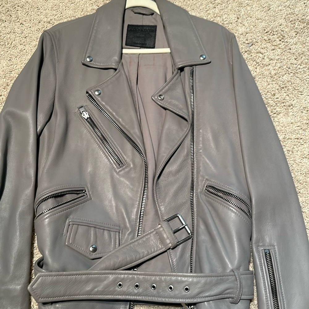 All Saints Women’s oversized leather jacket